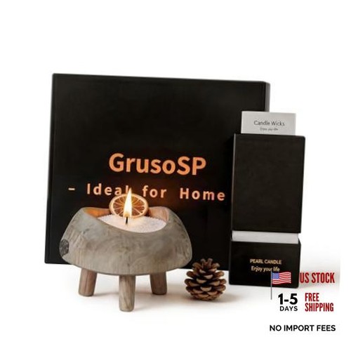 White rustic wooden candle - rustic,