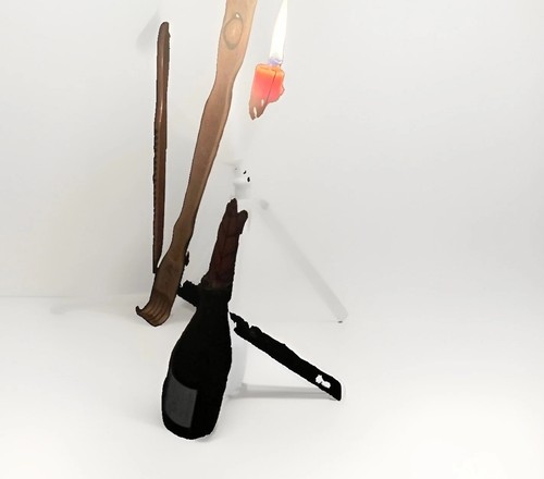 Wax candle holder - wax,